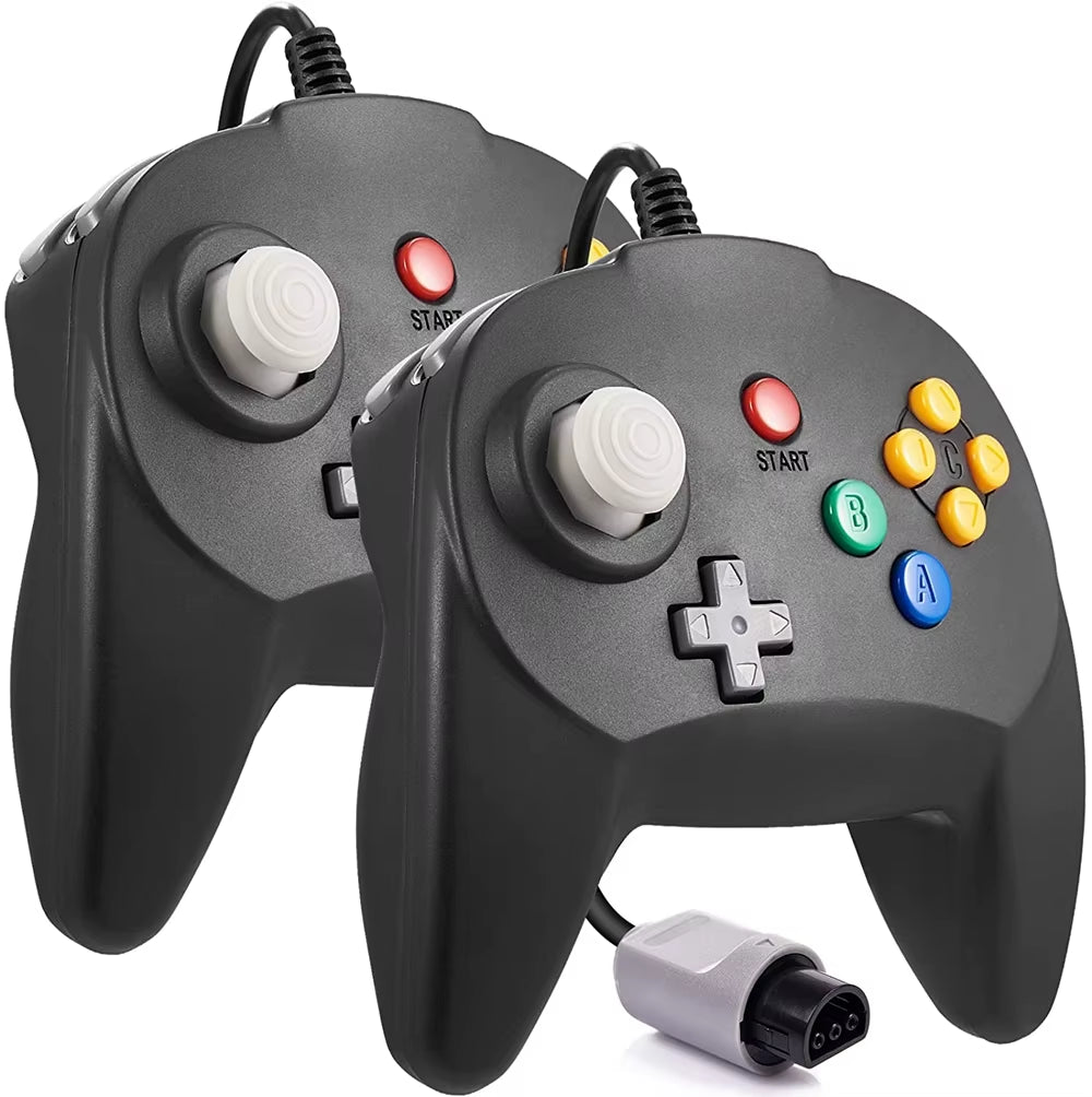 [New Version] 2 Pack for N64 Controller, Mini Game Pad Joystick for N 64 Console- Plug & Play (Design from Japan)