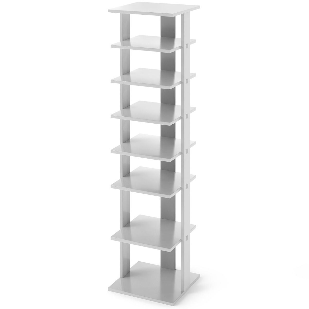 Meuble À Chaussures 7 Niveaux En Forme De Tour Peu Encombrante Rangement D'Angle 27X26X110Cm Café/Noir/Blanc/Gris