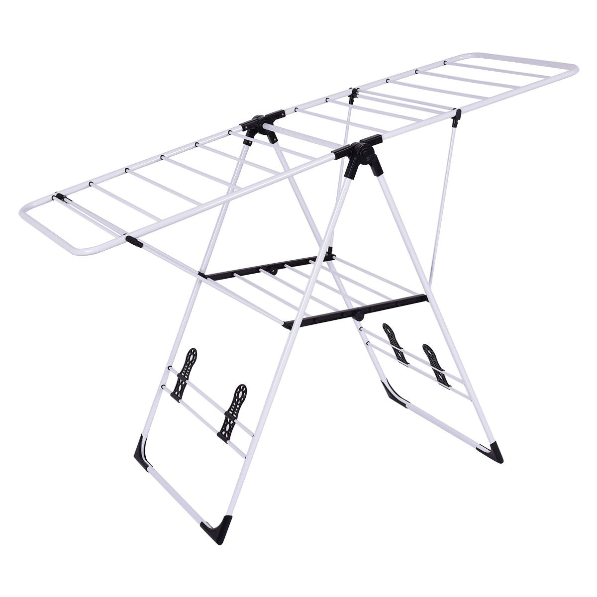Séchoir Pliable Rangement Pour Vêtements De Lessive Cintre Robuste Étendoir À Linge Séchoir À Vêtements En Acier Pour Intérieur/Extérieur