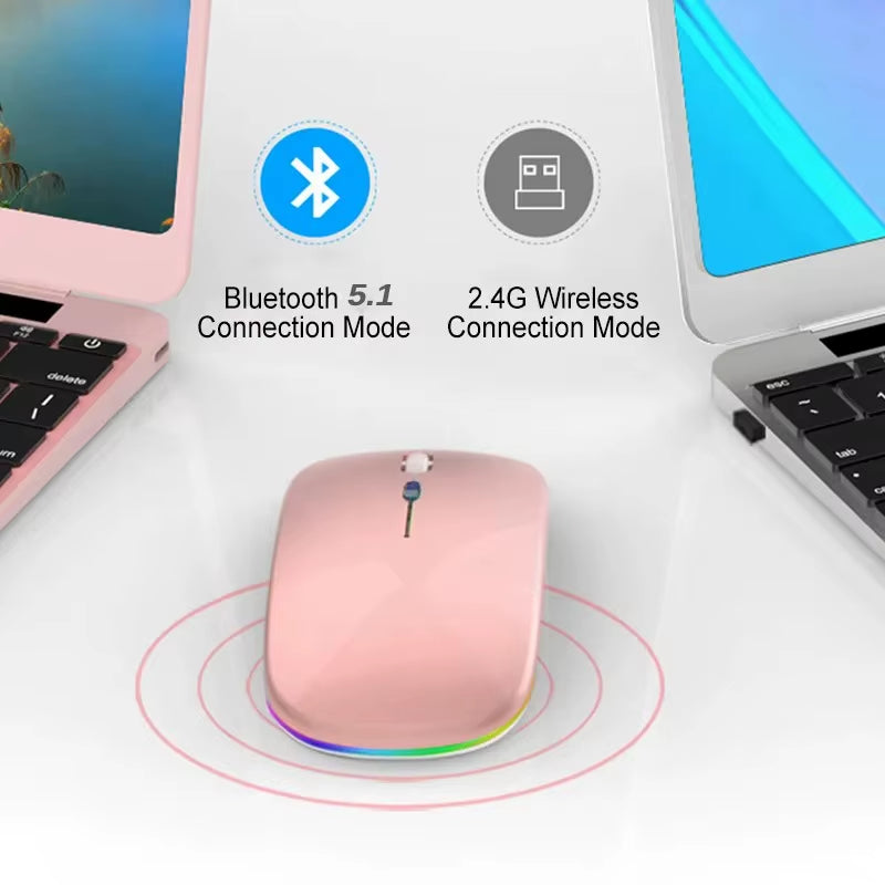 Wireless Mouse Rechargeable Bluetooth5.1 Remote Control 2.4Ghz USB Mouse for Computer Laptop PC Macbook Gaming Mouse Gamer