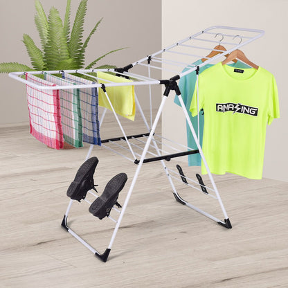 Séchoir Pliable Rangement Pour Vêtements De Lessive Cintre Robuste Étendoir À Linge Séchoir À Vêtements En Acier Pour Intérieur/Extérieur