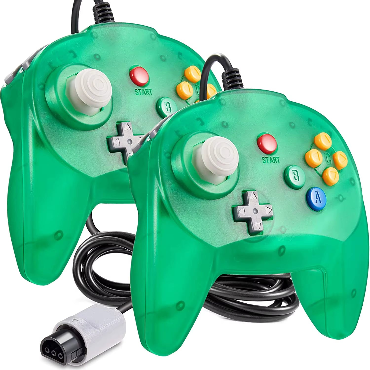 [New Version] 2 Pack for N64 Controller, Mini Game Pad Joystick for N 64 Console- Plug & Play (Design from Japan)