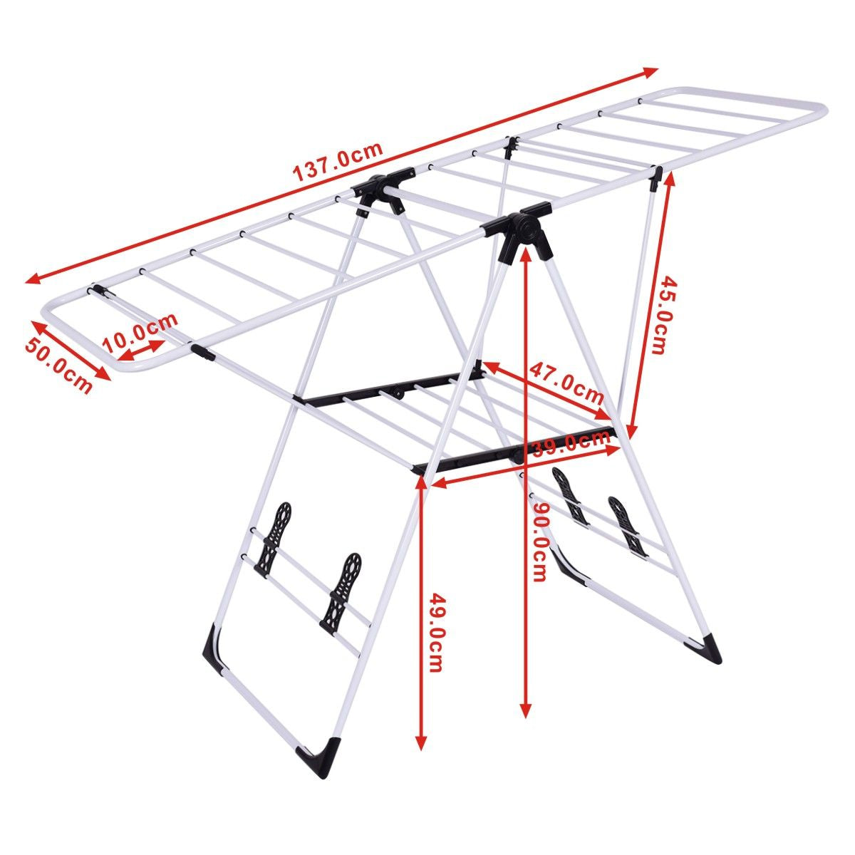 Séchoir Pliable Rangement Pour Vêtements De Lessive Cintre Robuste Étendoir À Linge Séchoir À Vêtements En Acier Pour Intérieur/Extérieur