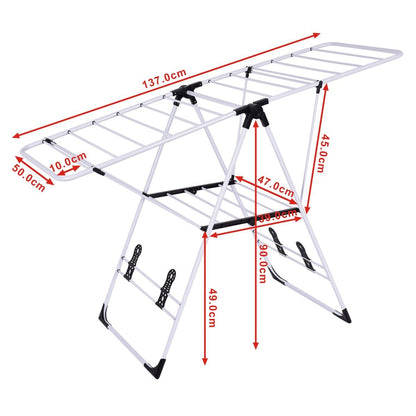 Séchoir Pliable Rangement Pour Vêtements De Lessive Cintre Robuste Étendoir À Linge Séchoir À Vêtements En Acier Pour Intérieur/Extérieur