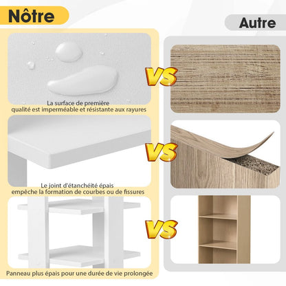 Meuble À Chaussures 7 Niveaux En Forme De Tour Peu Encombrante Rangement D'Angle 27X26X110Cm Café/Noir/Blanc/Gris