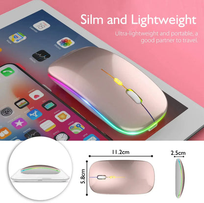 Wireless Mouse Rechargeable Bluetooth5.1 Remote Control 2.4Ghz USB Mouse for Computer Laptop PC Macbook Gaming Mouse Gamer