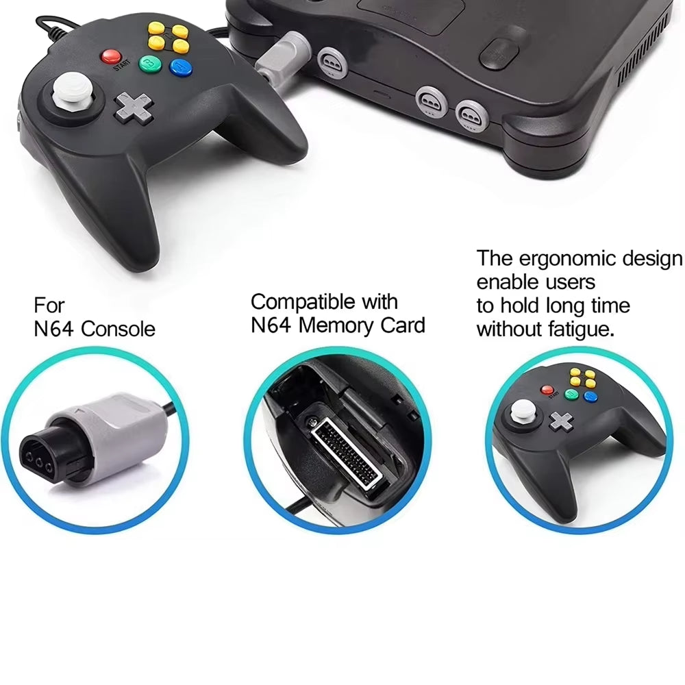 [New Version] 2 Pack for N64 Controller, Mini Game Pad Joystick for N 64 Console- Plug & Play (Design from Japan)