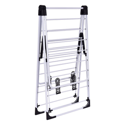 Séchoir Pliable Rangement Pour Vêtements De Lessive Cintre Robuste Étendoir À Linge Séchoir À Vêtements En Acier Pour Intérieur/Extérieur