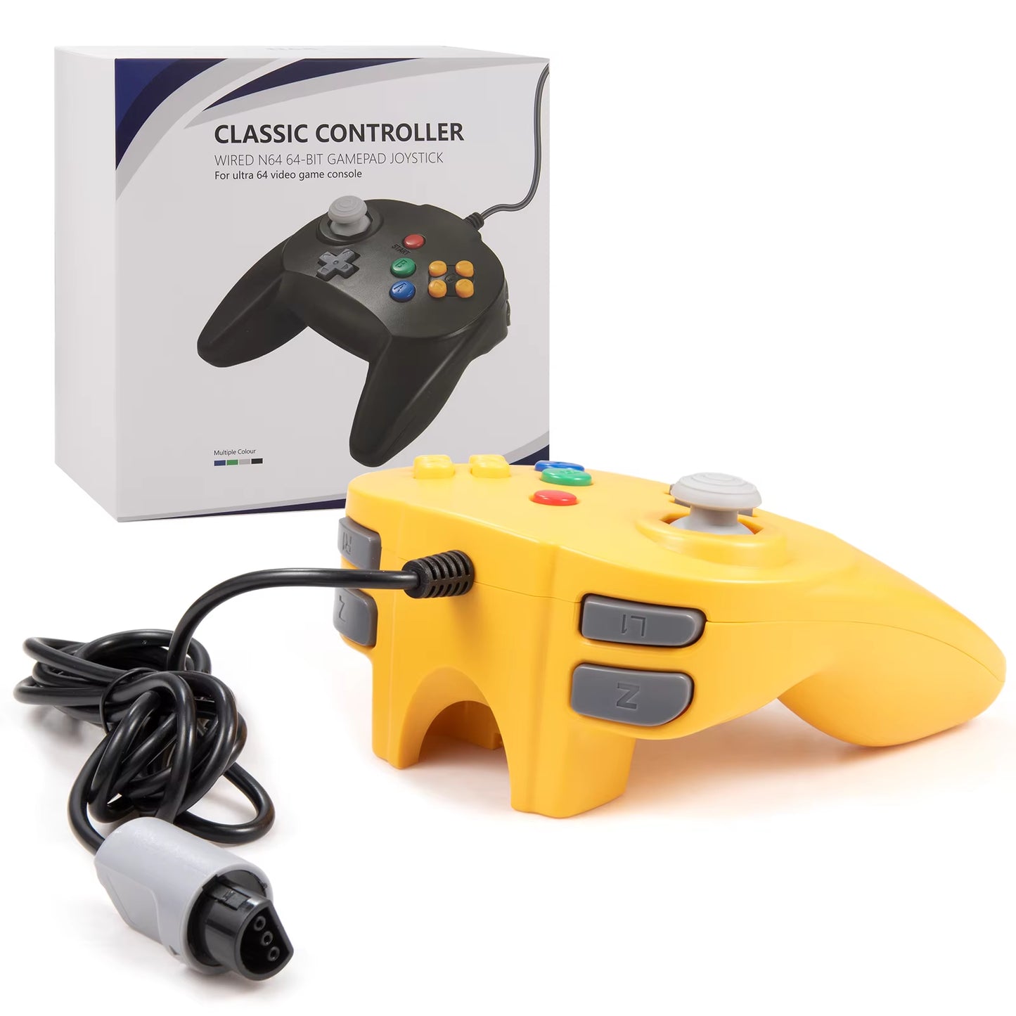 [New Version] 2 Pack for N64 Controller, Mini Game Pad Joystick for N 64 Console- Plug & Play (Design from Japan)