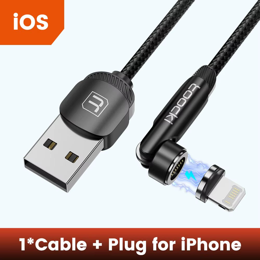 540 Rotate Magnetic USB Type C Cable for Iphone 12 X Xiaomi Fast Charger Micro USB Type-C Magnet Charging Cable Data Wire