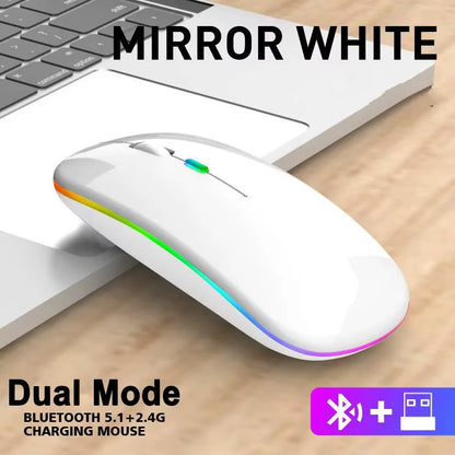 Wireless Mouse Rechargeable Bluetooth5.1 Remote Control 2.4Ghz USB Mouse for Computer Laptop PC Macbook Gaming Mouse Gamer