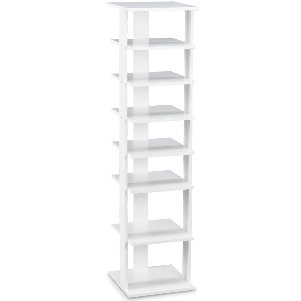 Meuble À Chaussures 7 Niveaux En Forme De Tour Peu Encombrante Rangement D'Angle 27X26X110Cm Café/Noir/Blanc/Gris