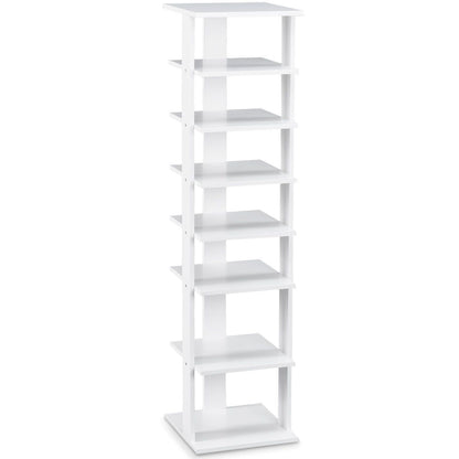 Meuble À Chaussures 7 Niveaux En Forme De Tour Peu Encombrante Rangement D'Angle 27X26X110Cm Café/Noir/Blanc/Gris