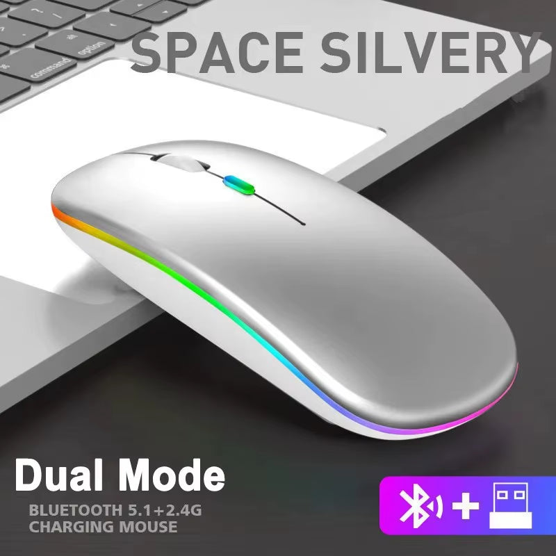 Wireless Mouse Rechargeable Bluetooth5.1 Remote Control 2.4Ghz USB Mouse for Computer Laptop PC Macbook Gaming Mouse Gamer